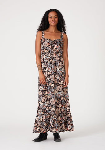 lovestitch floral lace up top maxi dress