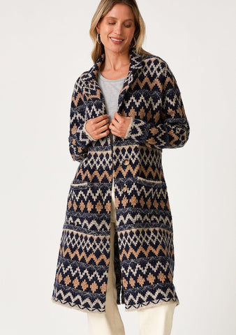 lovestitch chevron striped statement sweater coat