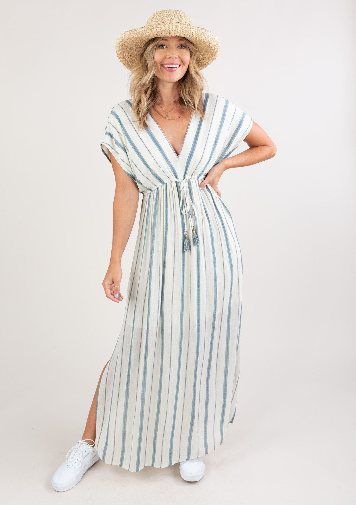 Buy > beach maxi dress with sleeves > in stock
