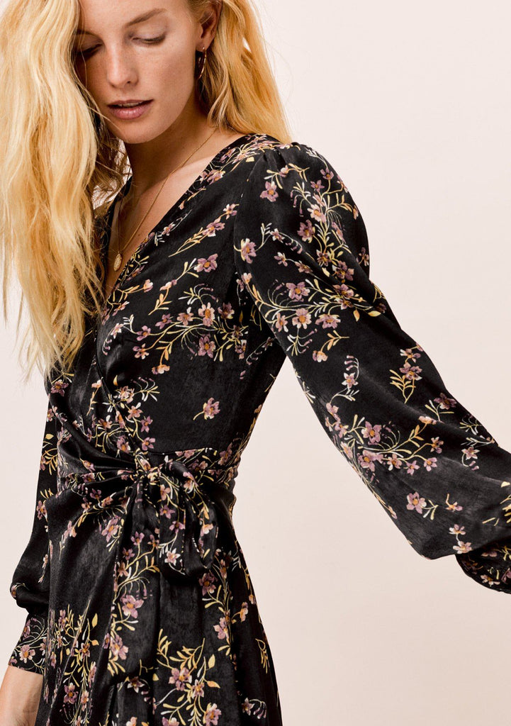 long sleeve floral midi