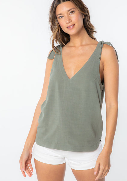 Delphine Tie Shoulder Tank Top