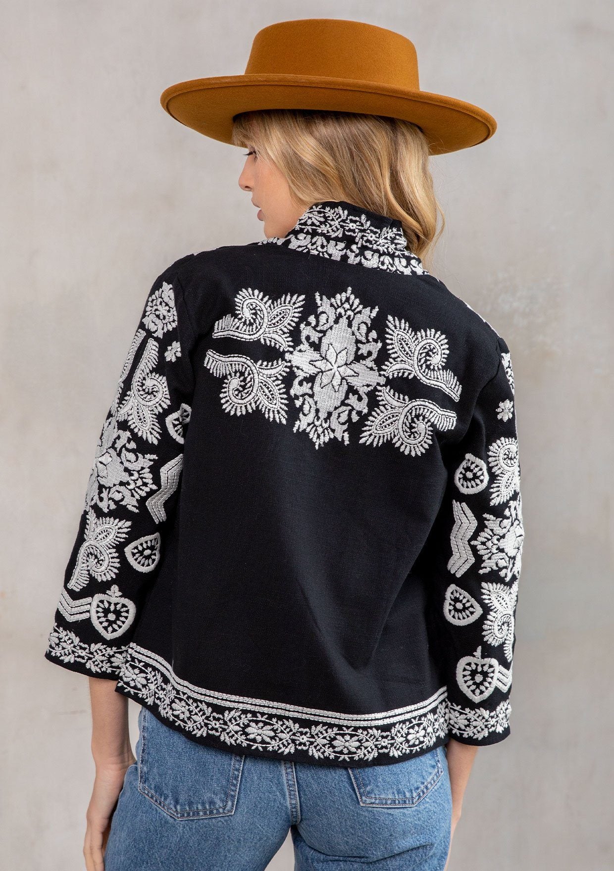 Embroidered Cropped Bohemian Jacket | LOVESTITCH