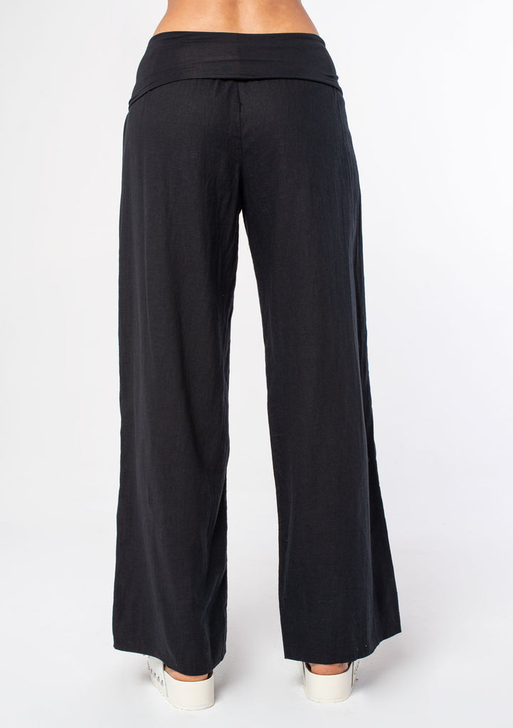 Linen Blend Wide Leg Lounge Pant | LOVESTITCH