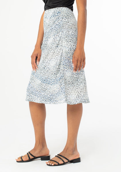 Abstract Leopard Print Midi Skirt