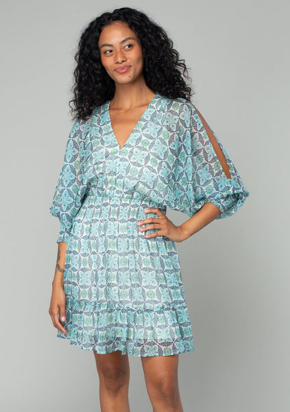 Starflower Split Sleeve Mini Dress