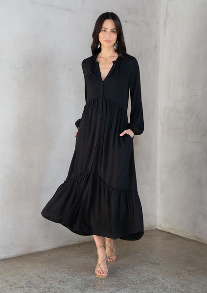 Twilight Button Front Maxi Dress