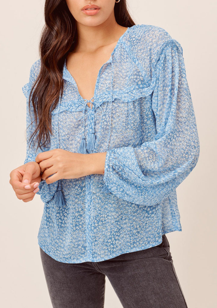 chiffon peasant top