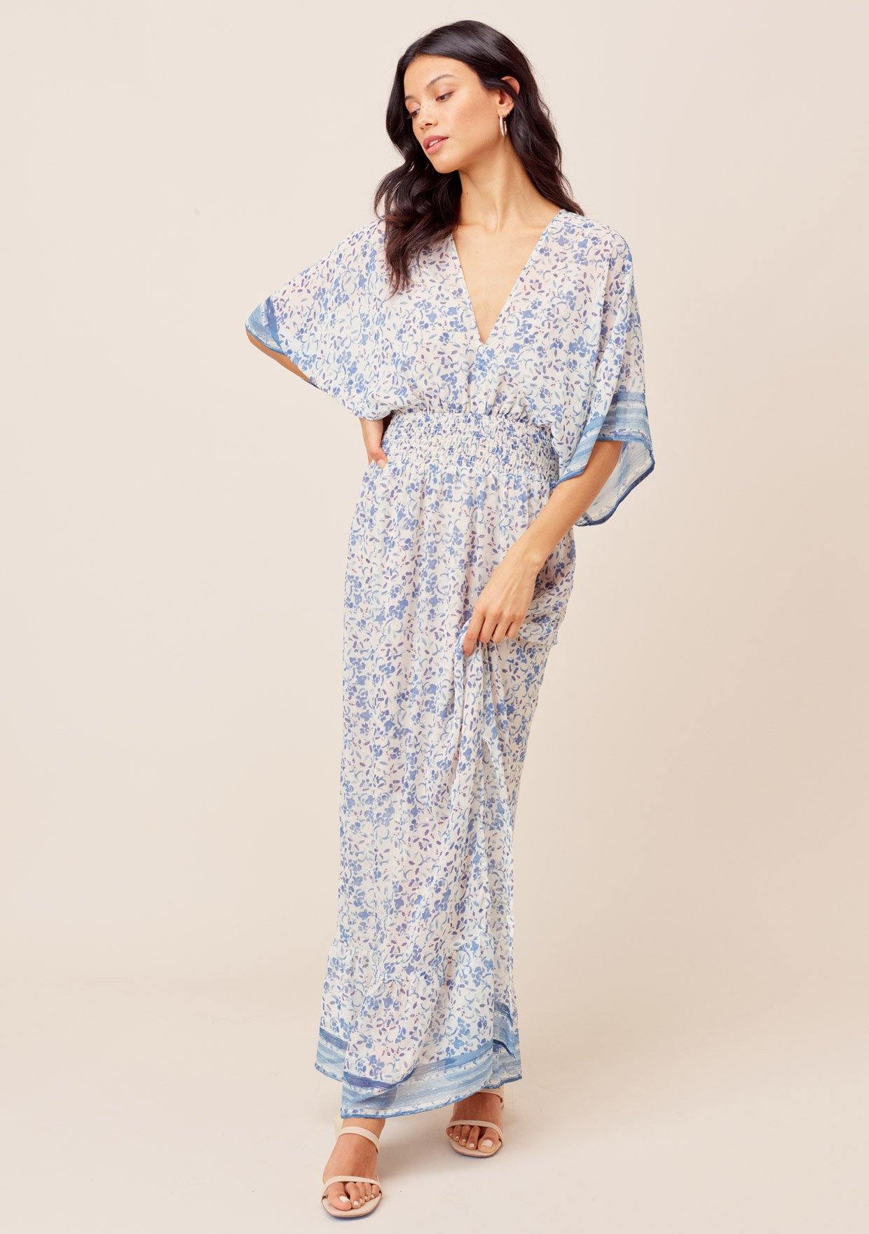 printed kimono dress