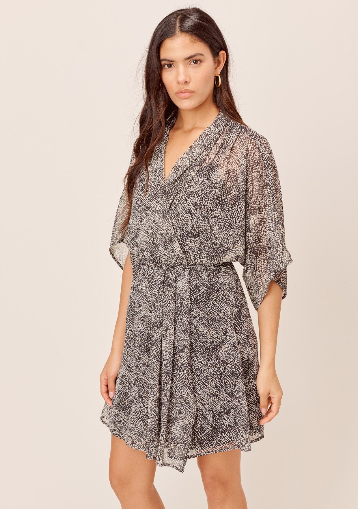 kimono sleeve mini dress