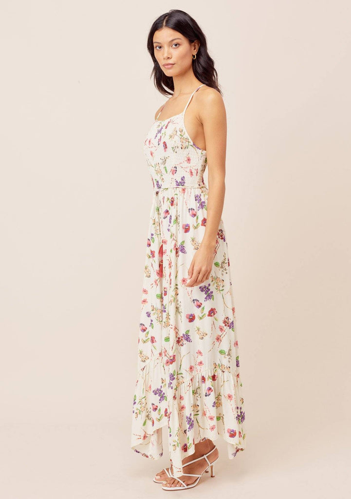 floral smocked maxi dress