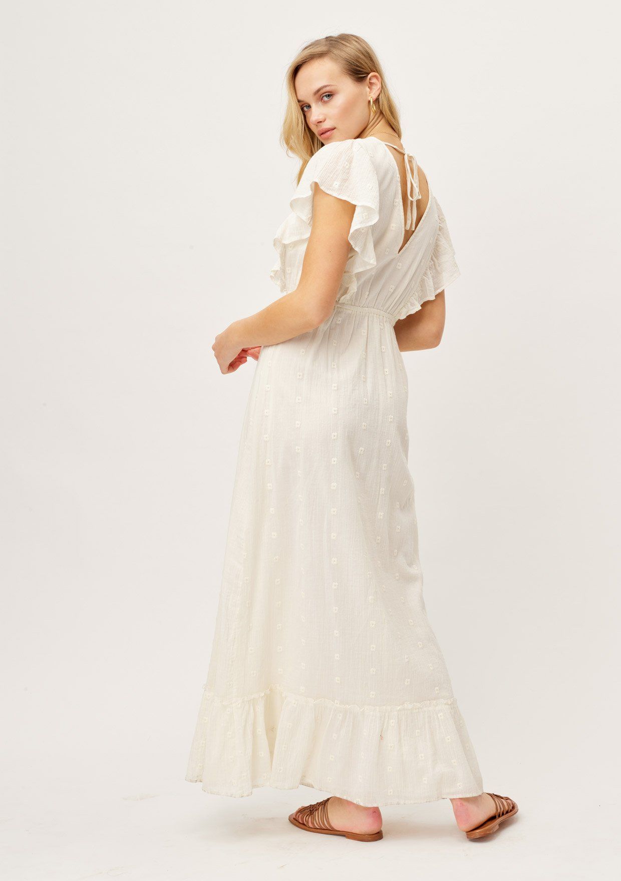 next white maxi dress