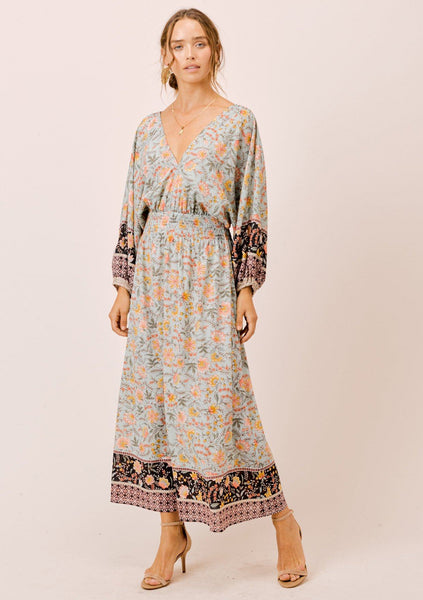 Amanda Volume Sleeve Maxi Dress