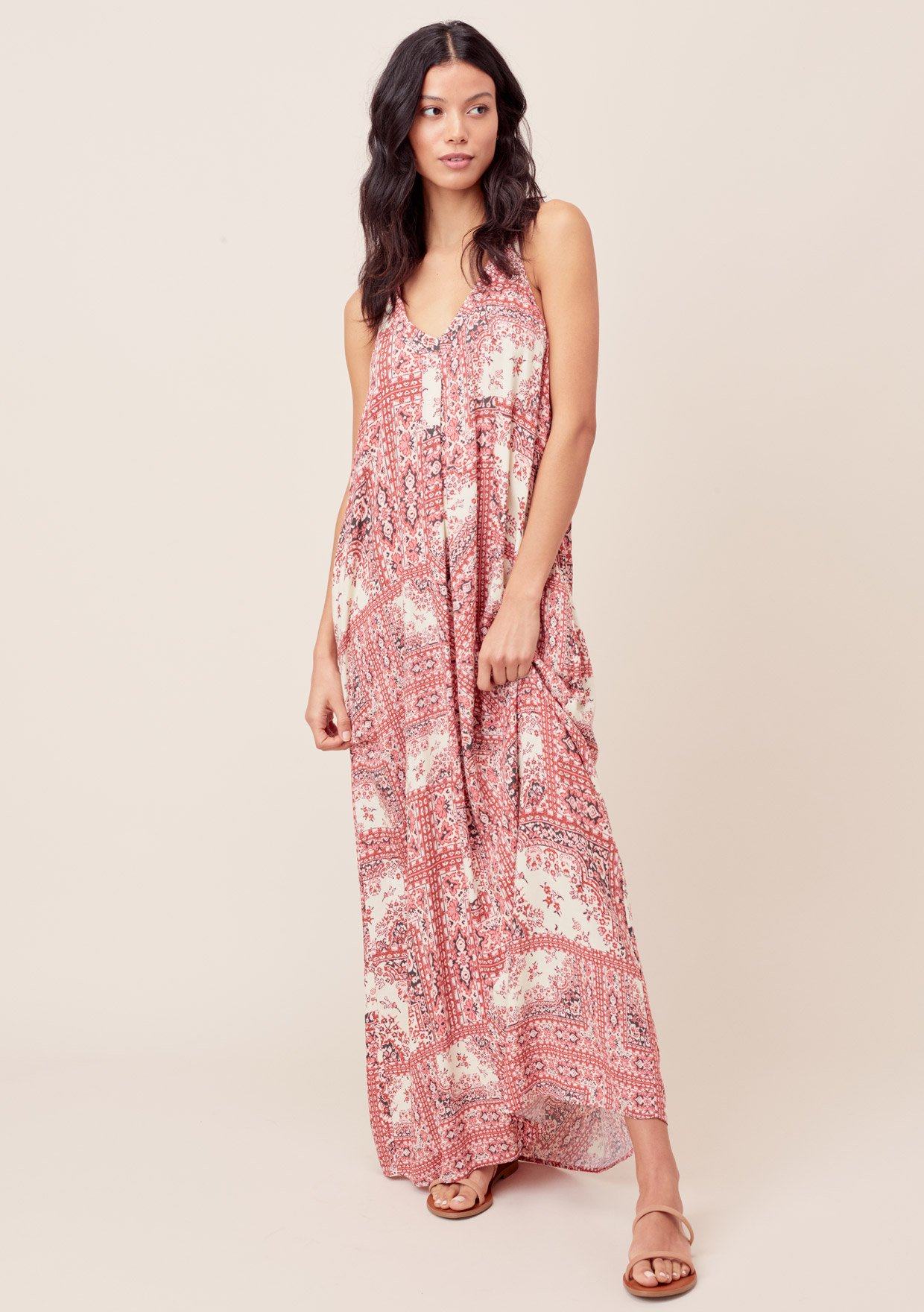 racerback maxi dress with pockets