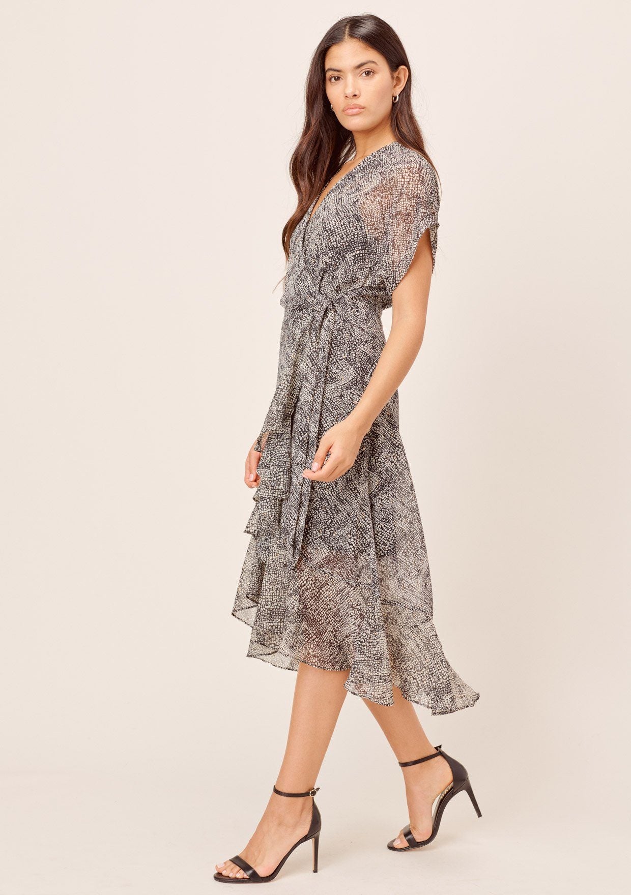 wrap dress snake print