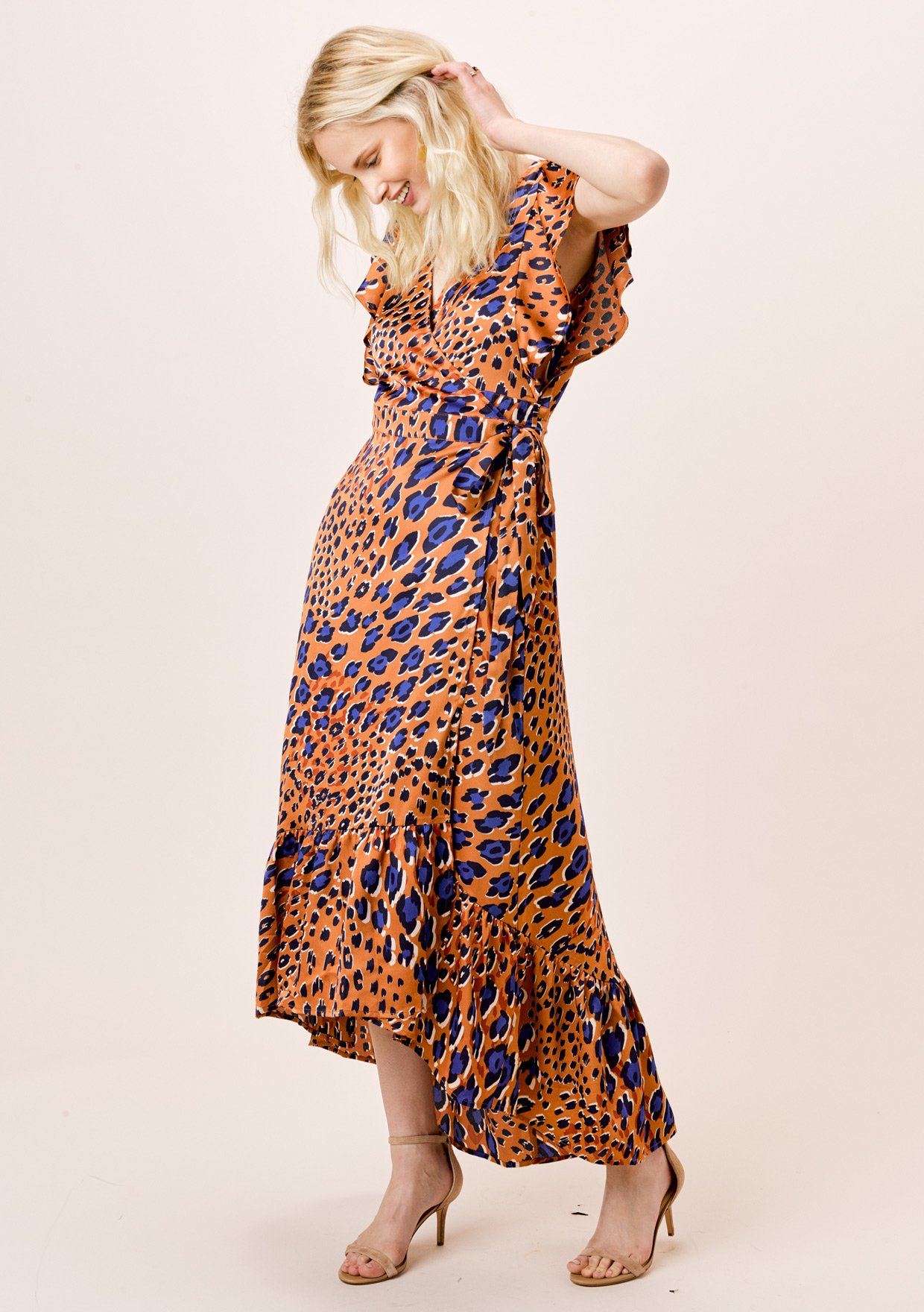 leopard print maxi wrap dress