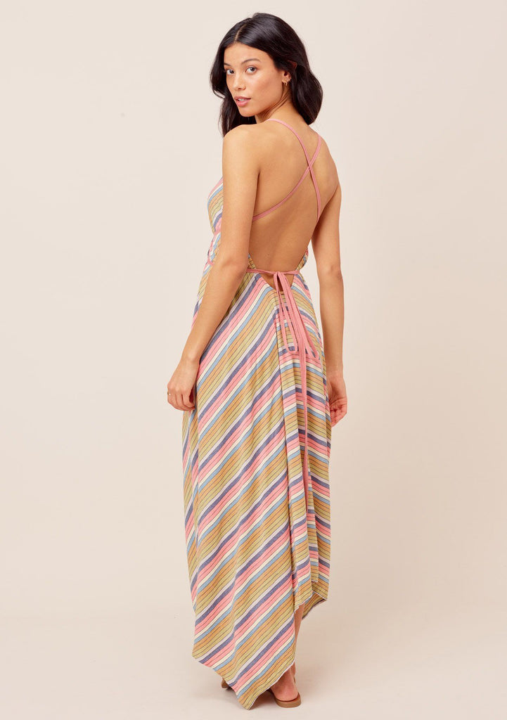 multi stripe maxi dress