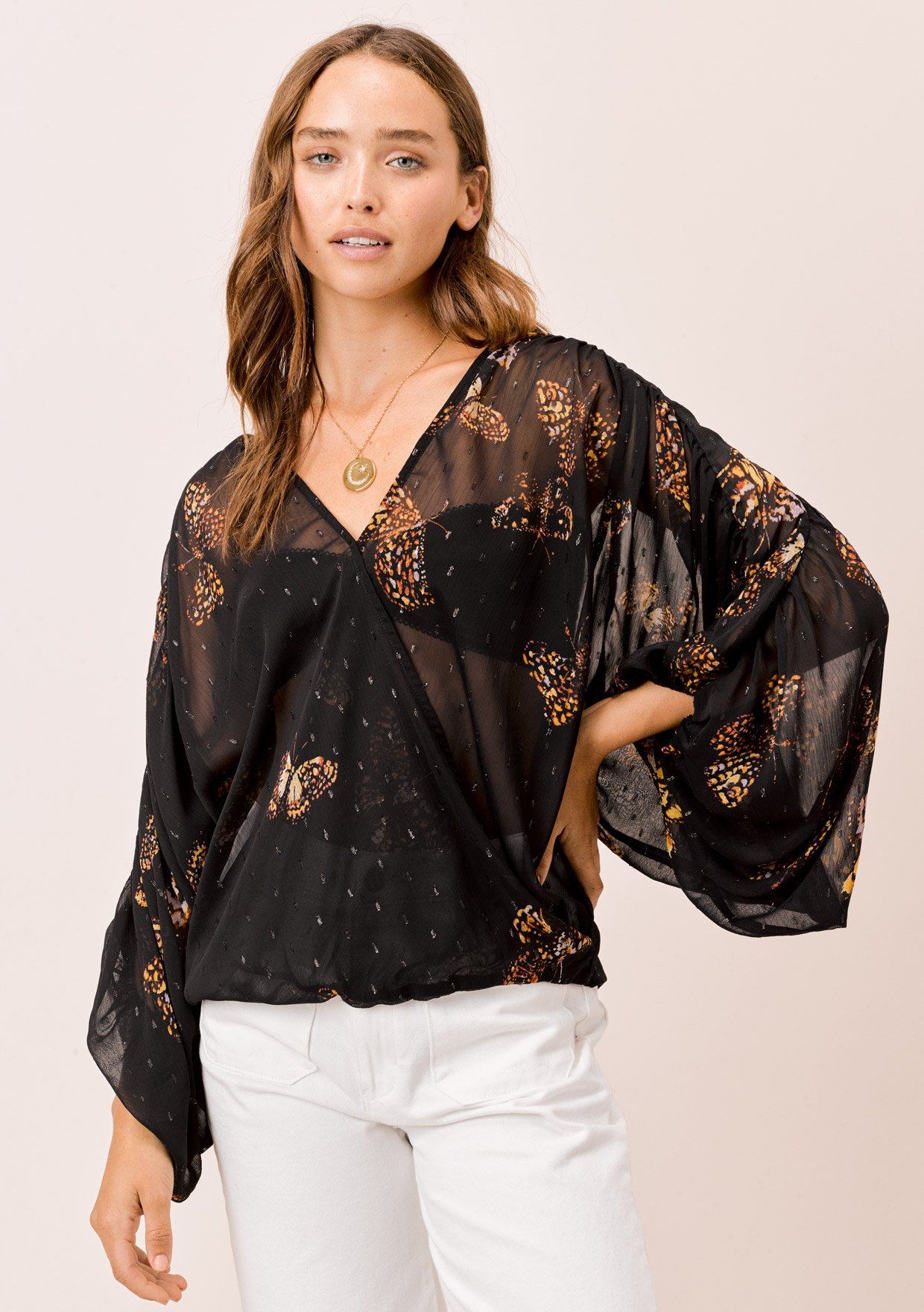 sheer butterfly top