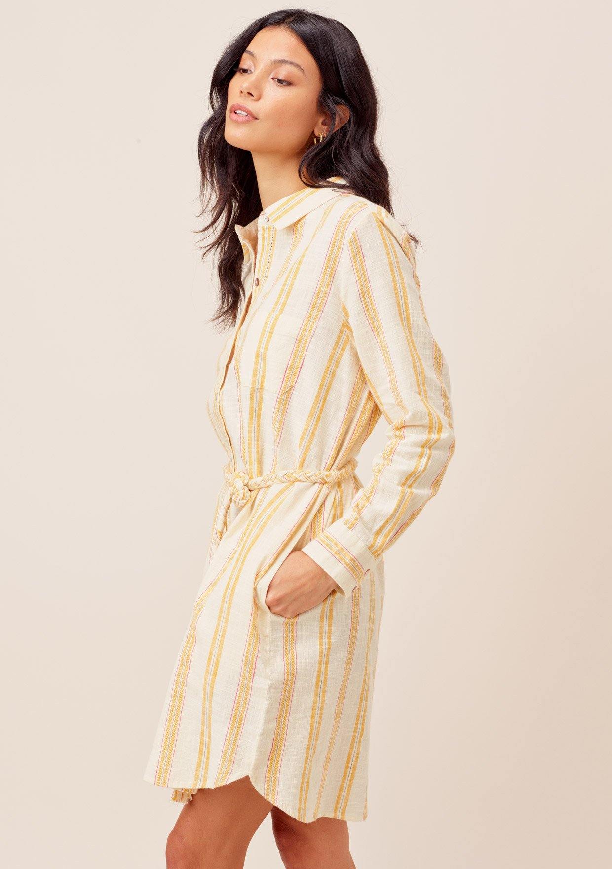 long striped shirt dress