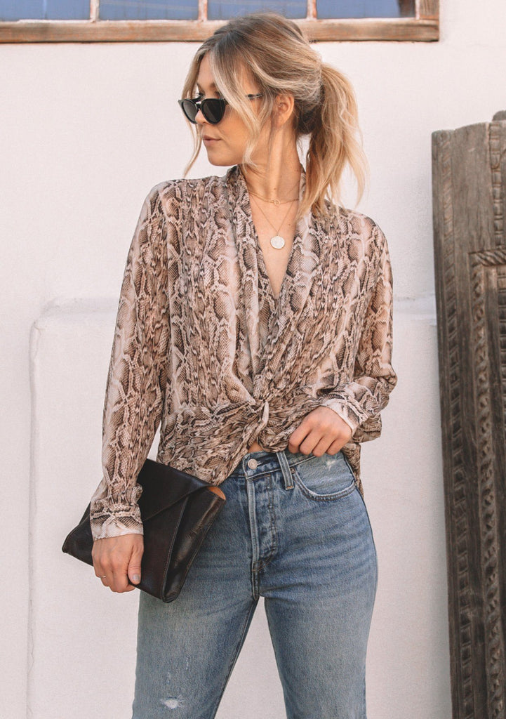 sheer snakeskin top