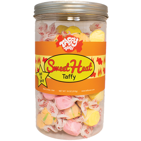 Taffy Town Sweet Heat Taffy Gift Cannister: Hot & Spicy Salt Water Taffy Flavor Mix