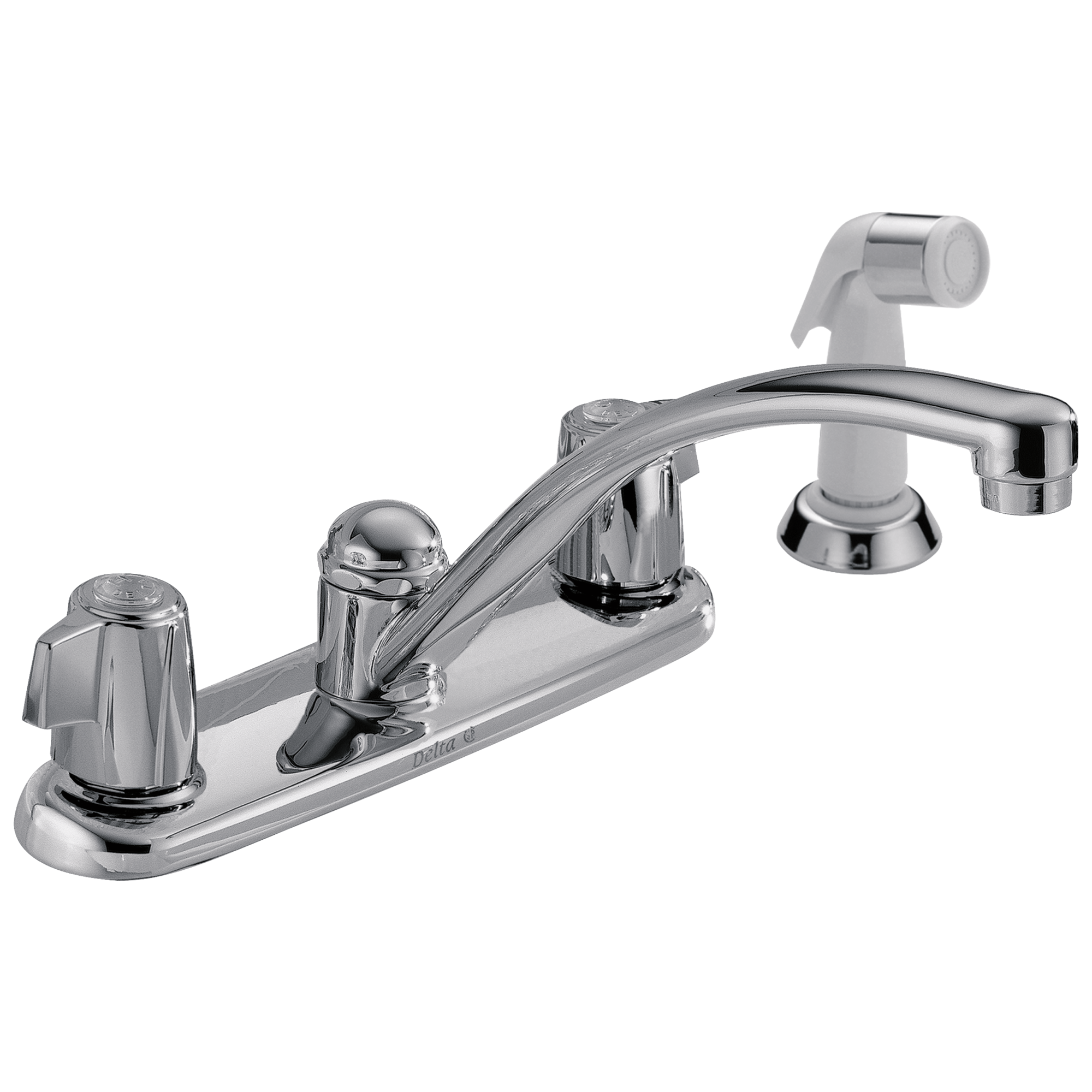 Delta 2400LF Classic Two Handle Kitchen Faucet with Spray