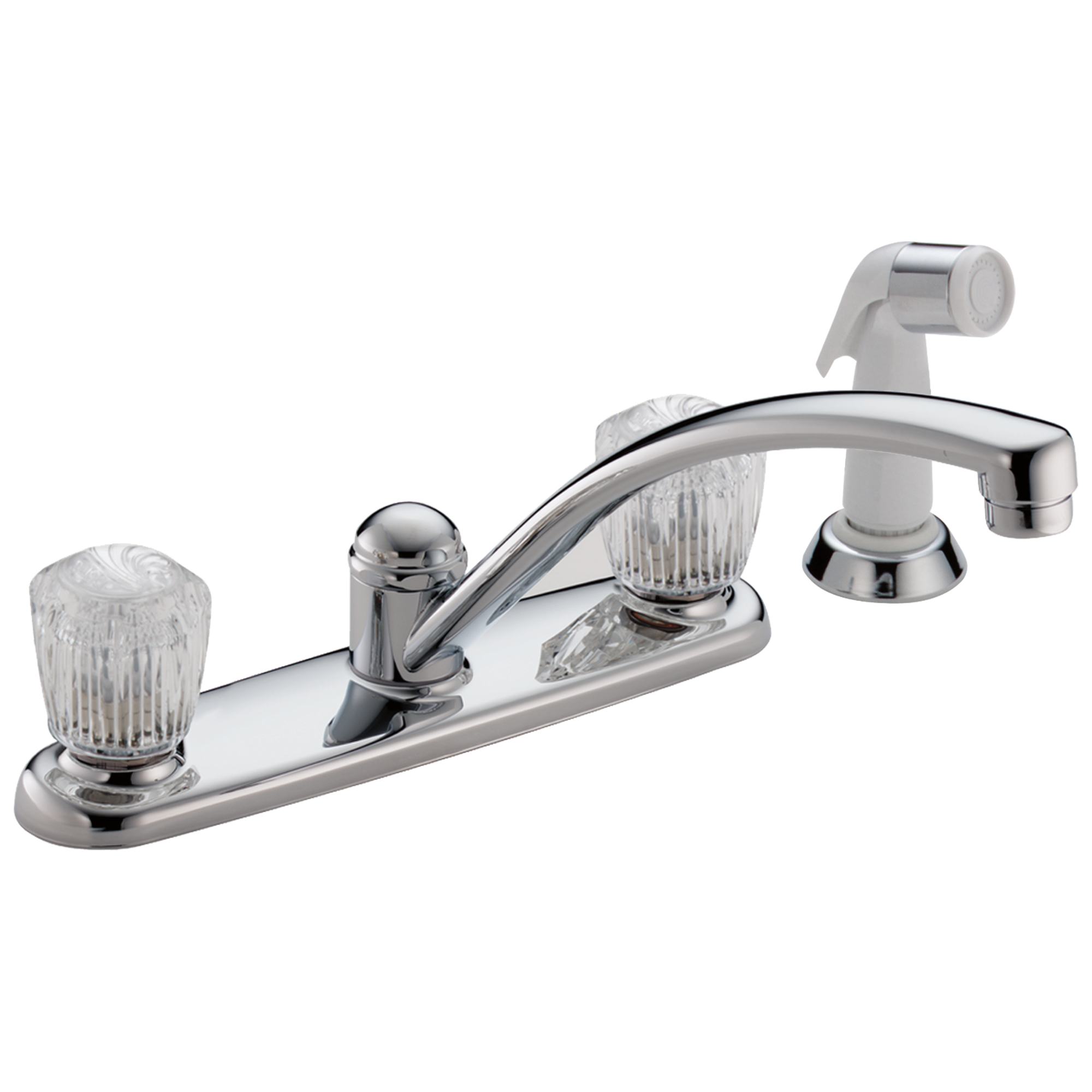 Delta 2402LF Classic Two Handle Kitchen Faucet with Spray