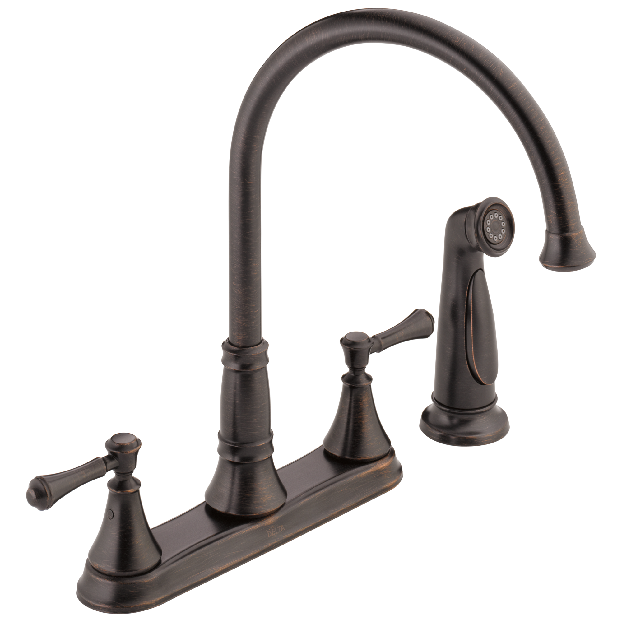 Delta 2497LF Cassidy Two Handle Kitchen Faucet with Spray