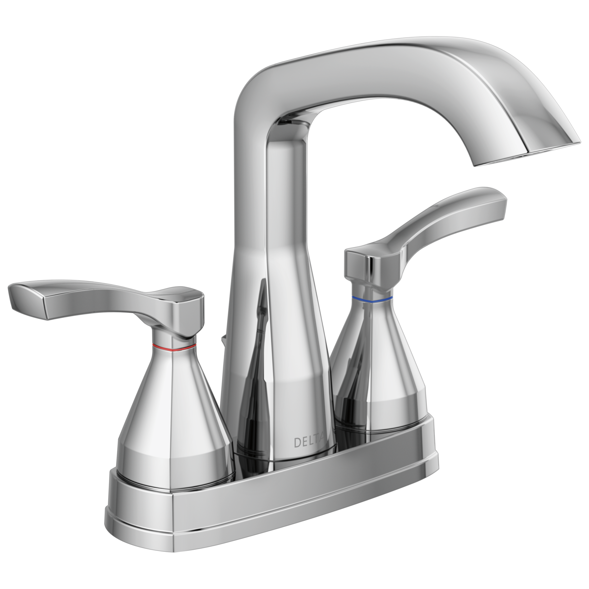 Delta 25776-MPU-DST Stryke 1.2 GPM Center Set Bathroom Faucet with Lever Handles and Pop-Up Drain Assembly