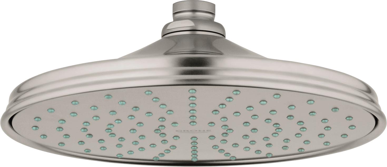 Grohe 28375 Rainshower Rustic 2.5 GPM Rain Wall/Ceiling Mount Bathroom Shower Head One Spray with Dream Spray Technology