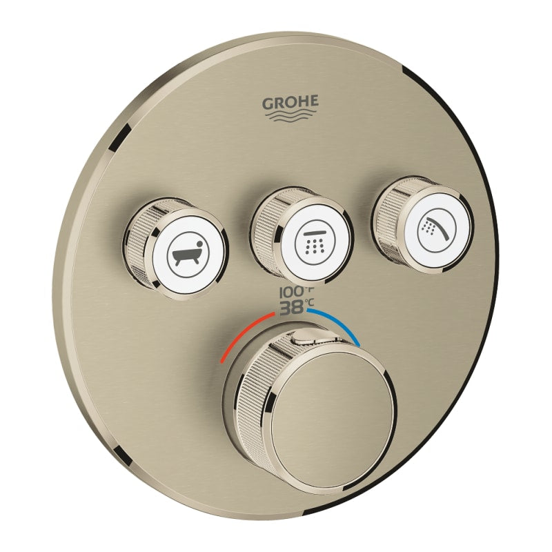 Grohe 29138 Grohtherm Smart Control Triple Function Thermostatic Trim with Control Module