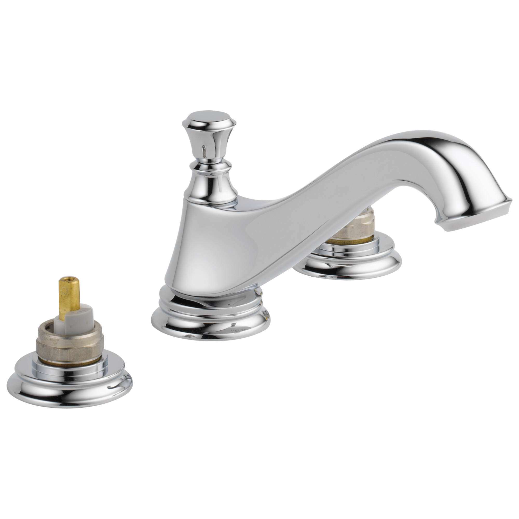 Delta 3595LF-MPU-LHP Cassidy Two Handle Widespread Lavatory Faucet - Low Arc Spout - Less Handles