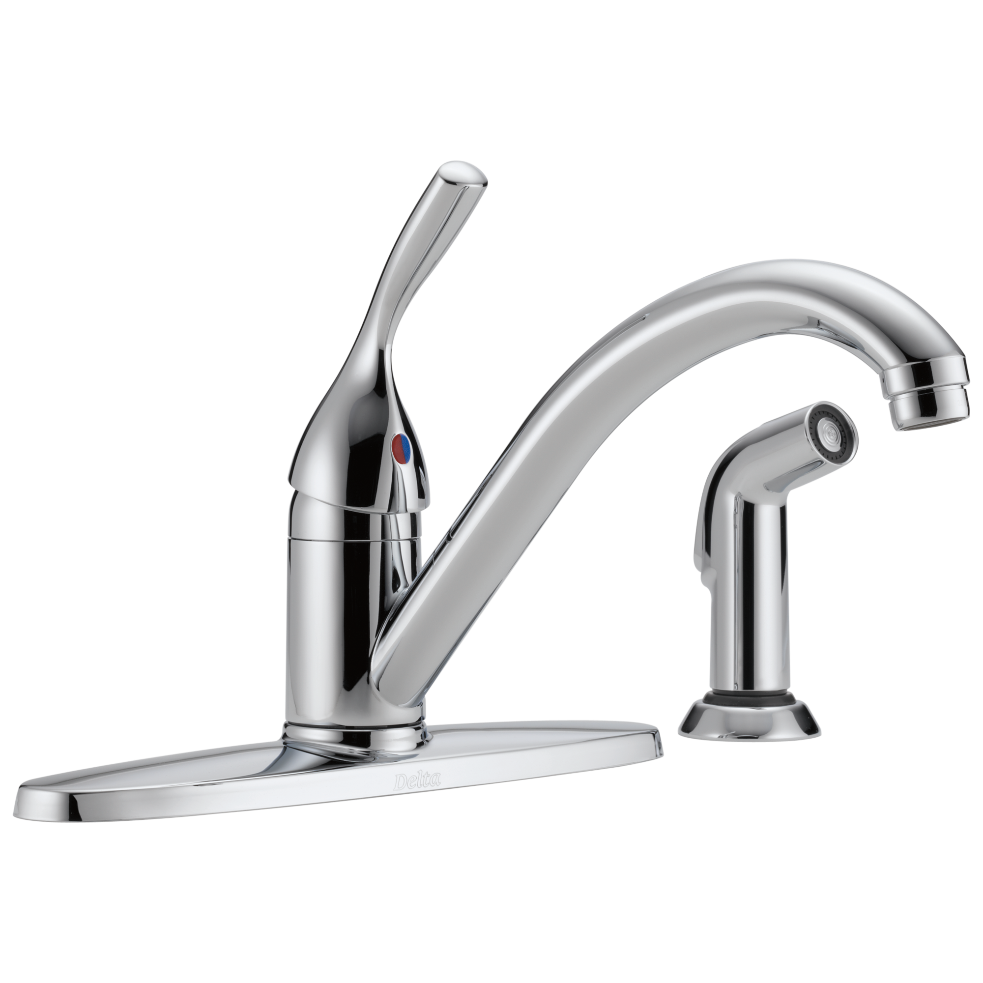 Delta 400-DST Classic Single Handle Kitchen Faucet with Spray