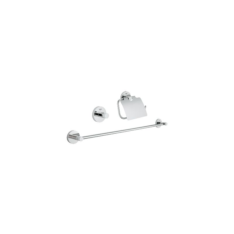 Grohe 40775 Essentials Wall Mount Bathroom Accessory Set Includes Towel Barand Toilet Paper Holder
