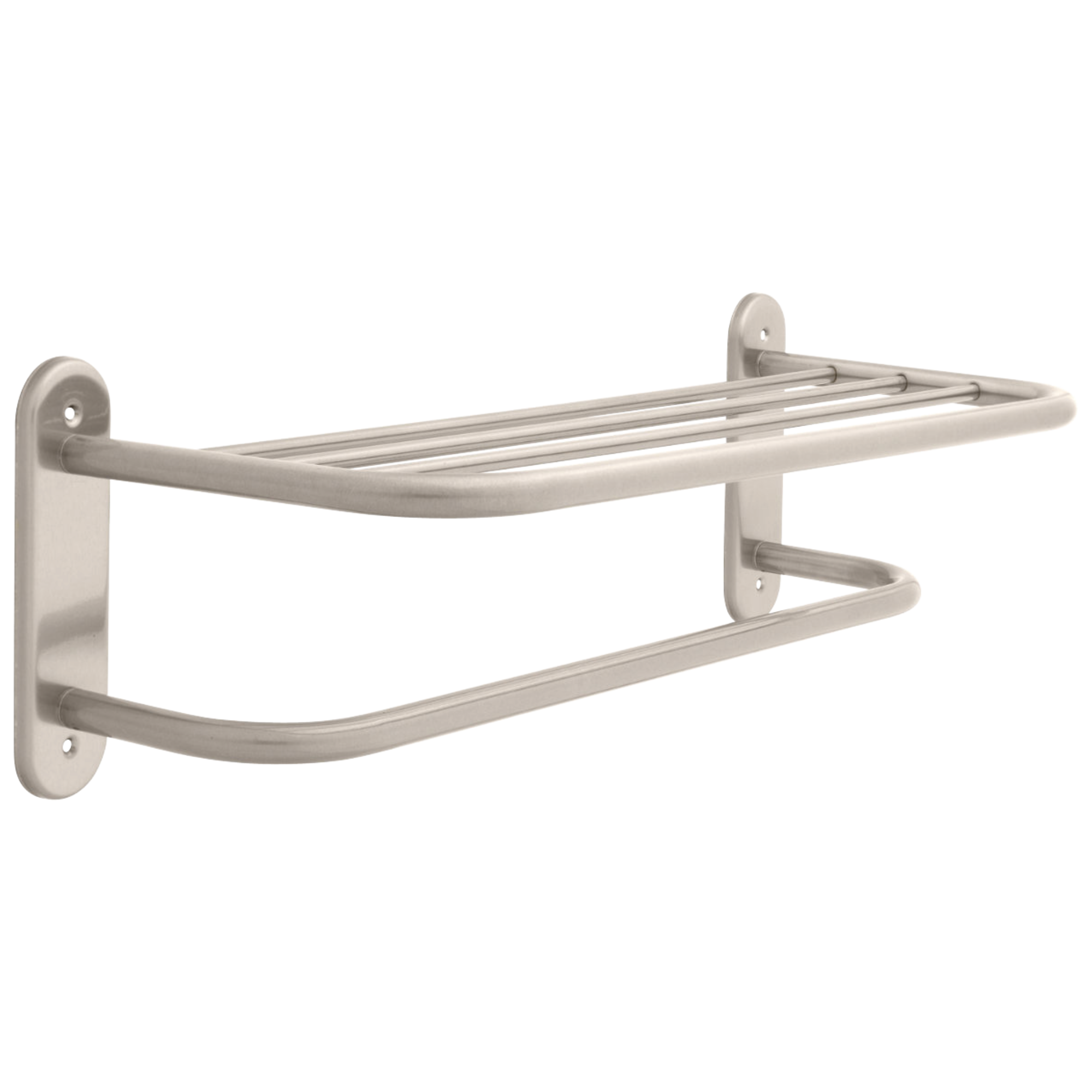 Delta 43624-SN Commercial 24" Stainless Steel Towel Shelf with One Bar, Exposed Mounting