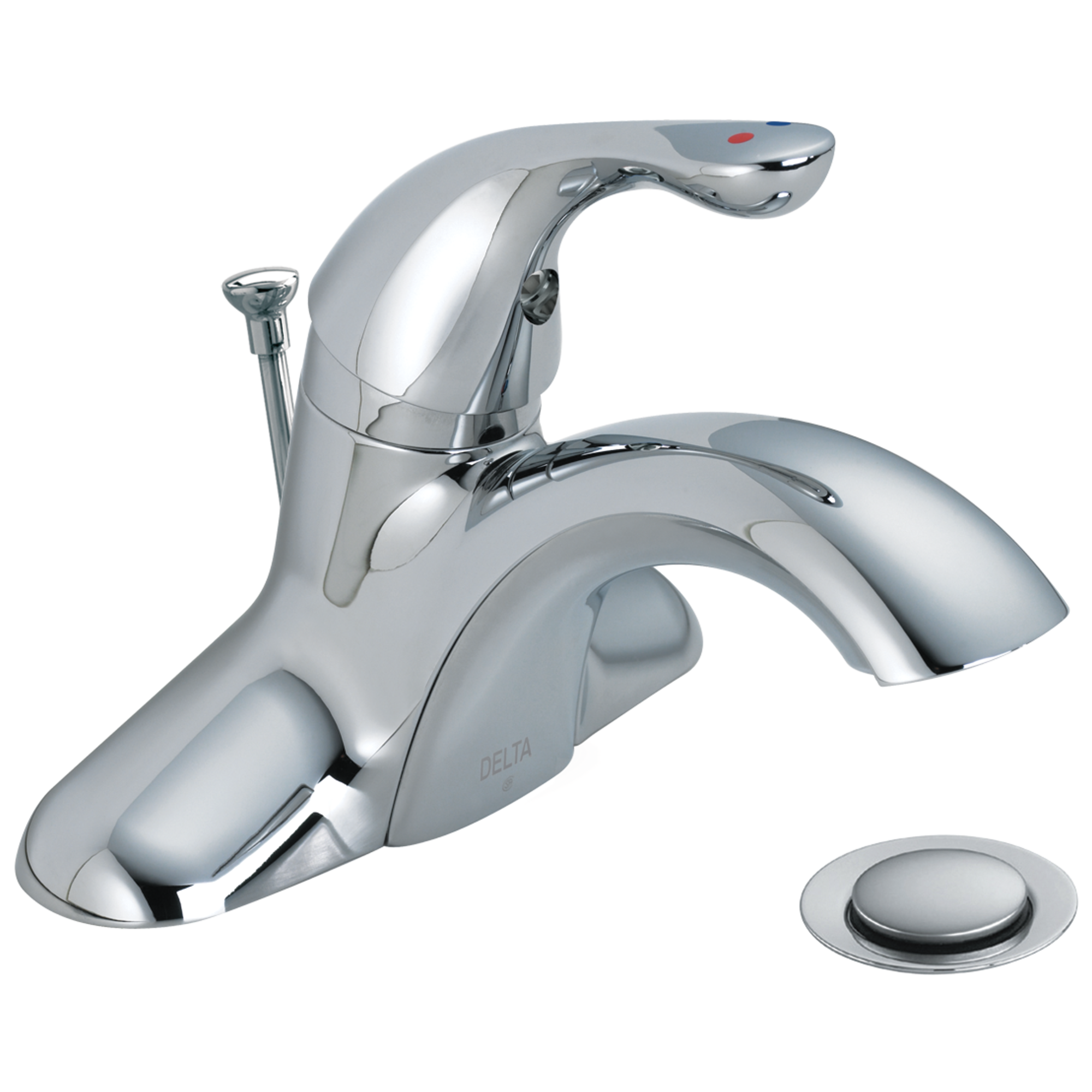 Delta 520LF-HGMHDF Center Set Bathroom Faucet with Diamond Seal Technology - Free Drain Assembly