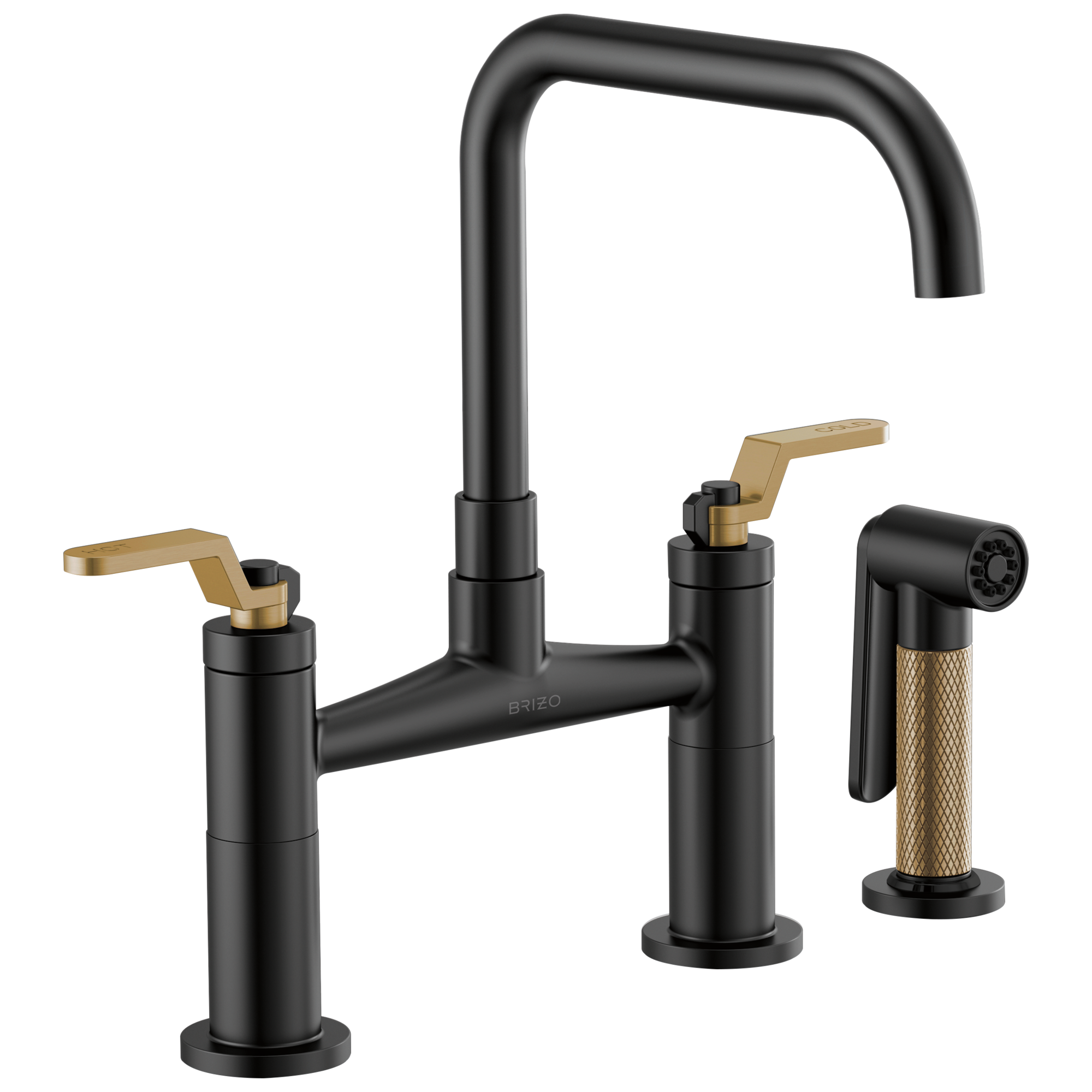 Brizo Litze: Bridge Faucet with Square Spout and Industrial Handle