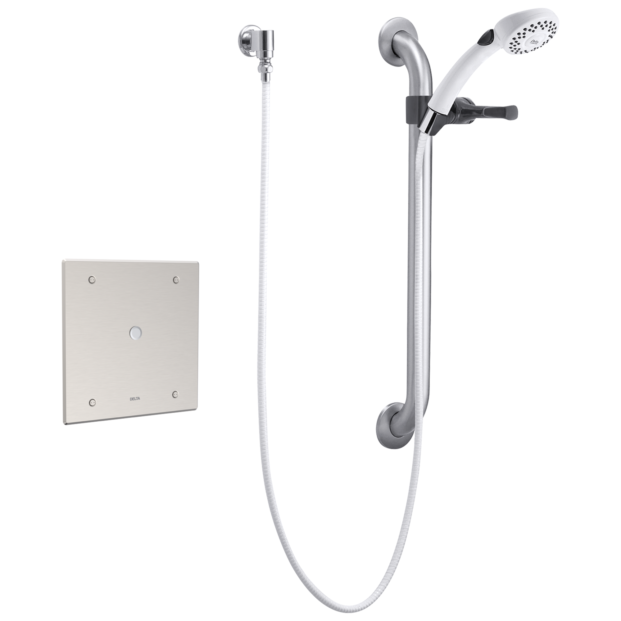 Delta 860T158 Commercial Electronic Shower Trim with Push Button Activator - Hardwire