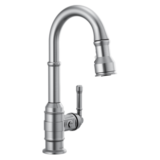 Delta Broderick: Single Handle Pull-Down Bar/Prep Faucet