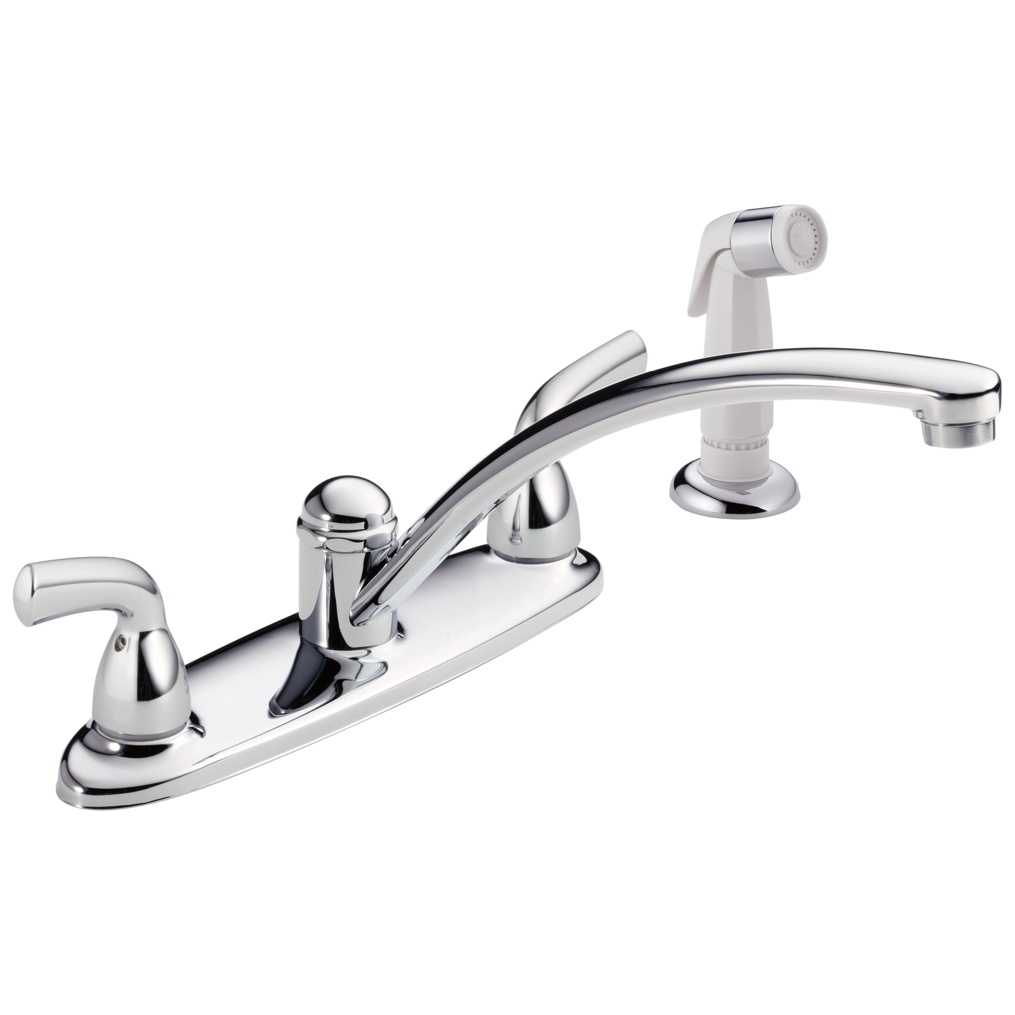 Delta B2410LF Foundations Two Handle Kitchen Faucet with Spray