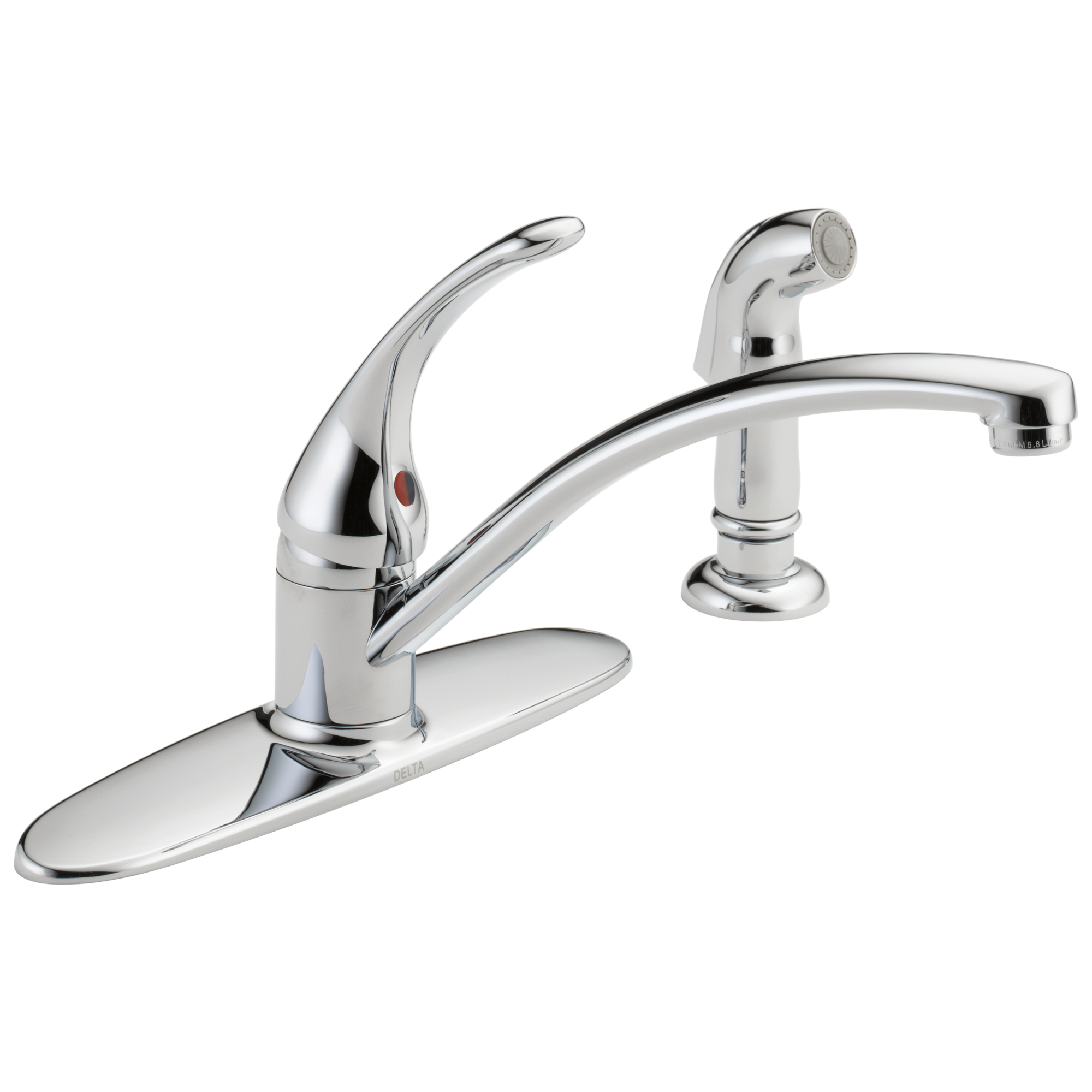 Delta B4410LF Foundations Single Handle Kitchen Faucet with Spray
