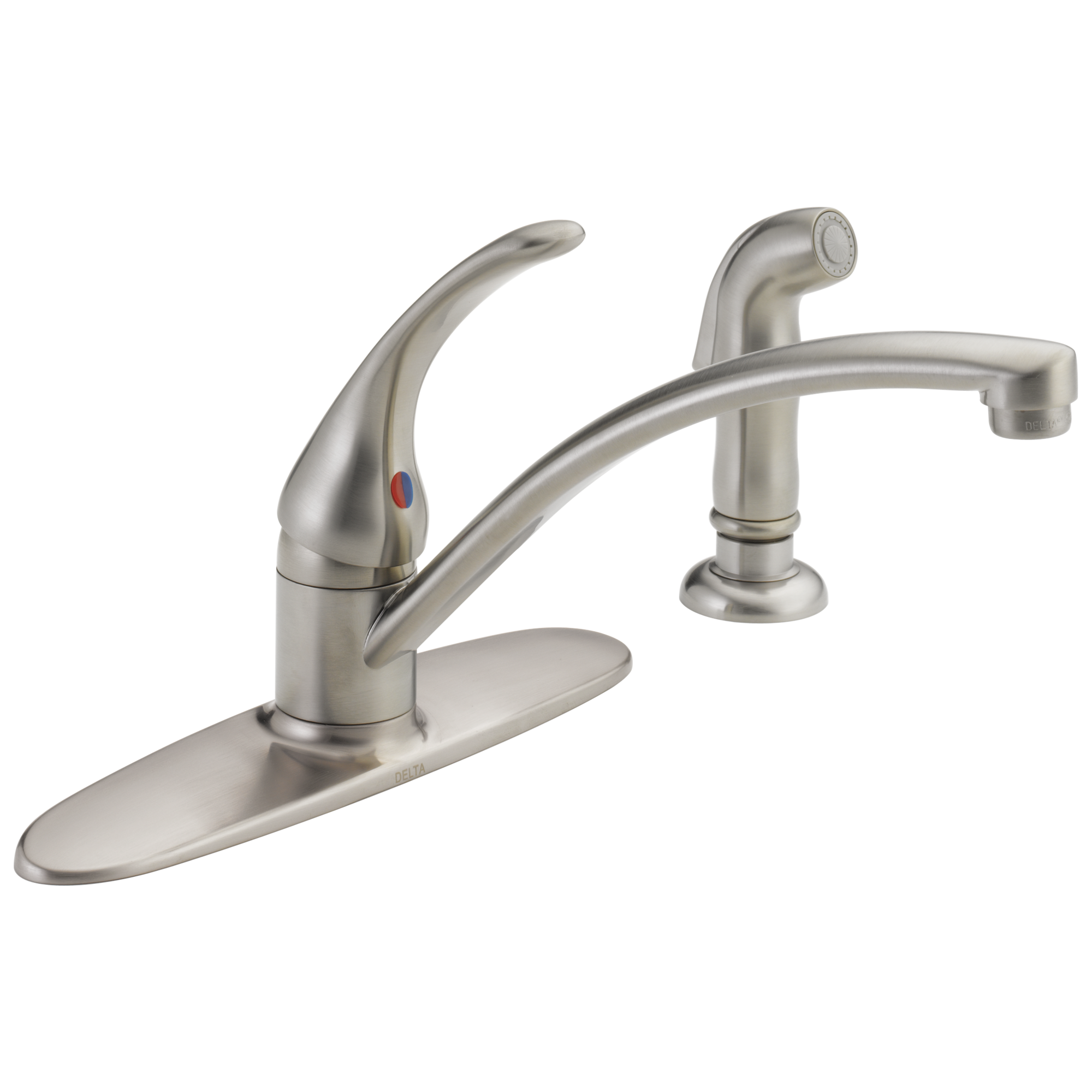 Delta B4410LF Foundations Single Handle Kitchen Faucet with Spray