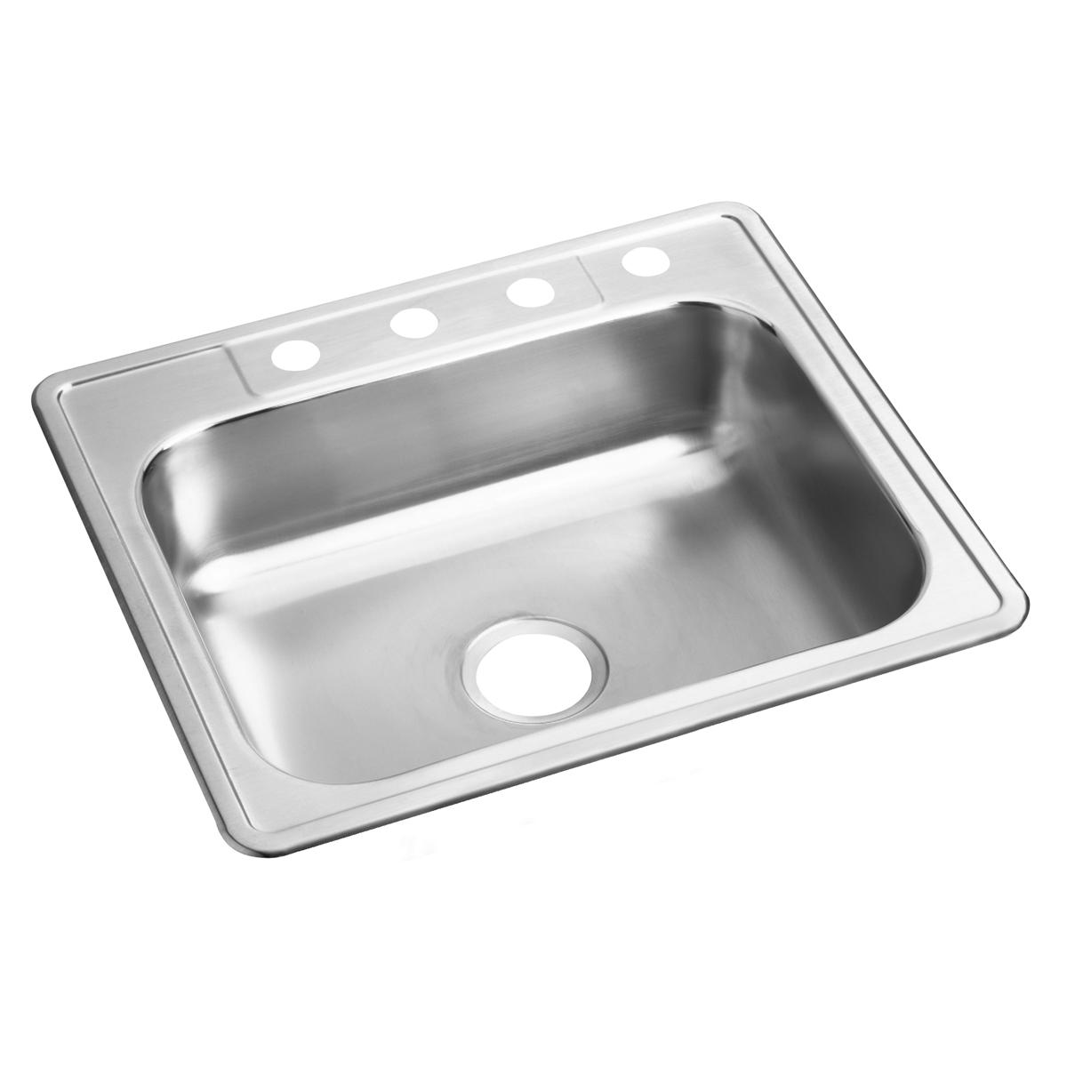 Elkay Dayton Stainless Steel 25" x 22" x 6-9/16", 4-Hole Single Bowl Drop-in Sink