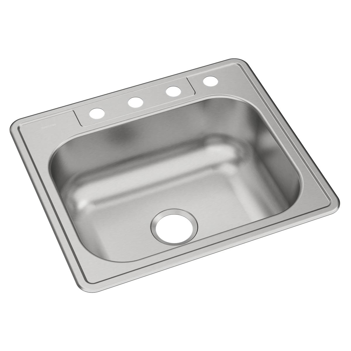 Elkay Dayton Stainless Steel 25" x 22" x 8-1/16", 4-Hole Single Bowl Drop-in Sink