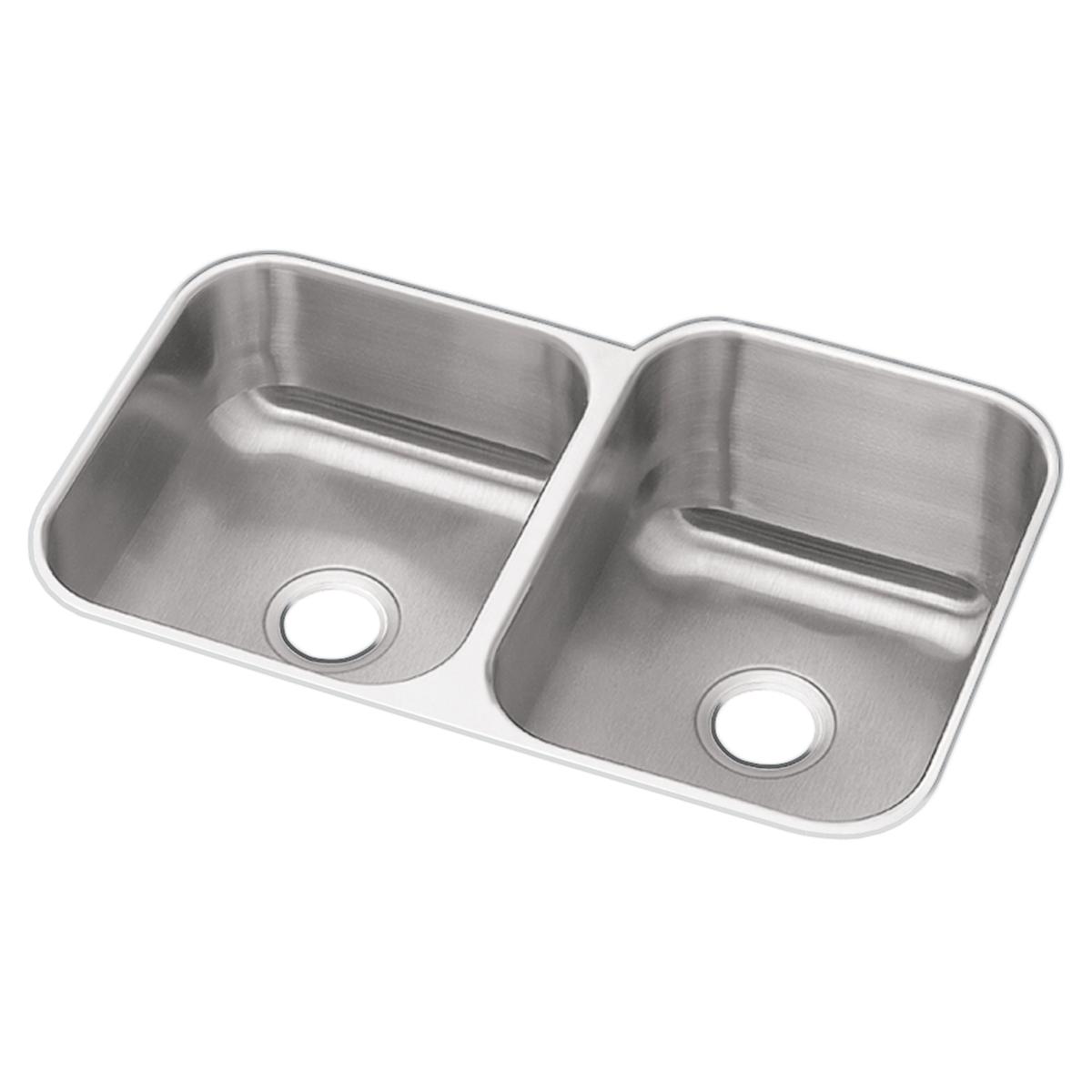 Elkay Dayton Stainless Steel 31-3/4" x 20-1/2" x 10", 40/60 Double Bowl Undermount Sink