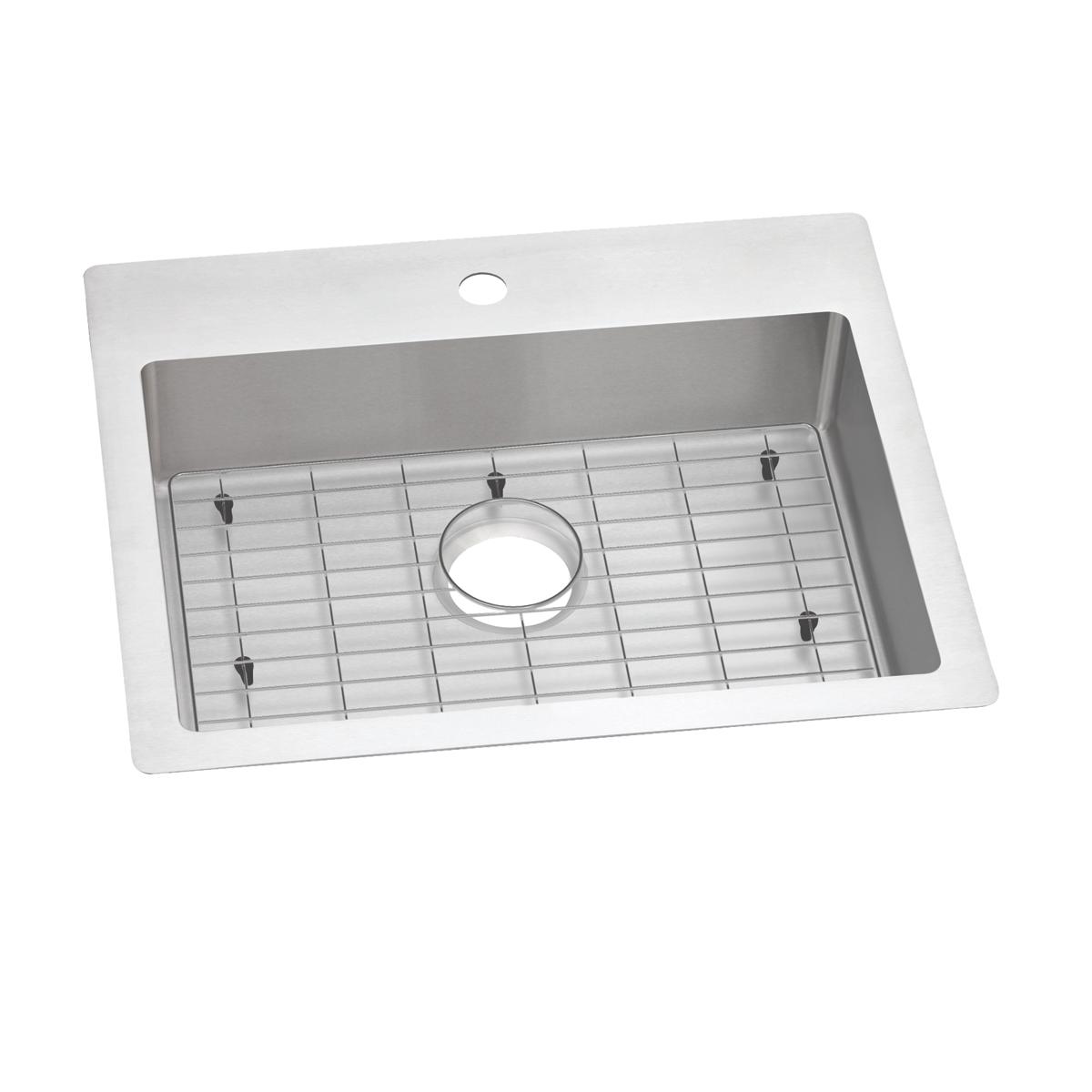 Elkay Crosstown 18 Gauge Stainless Steel 25" x 22" x 6", 1-Hole Single Bowl Dual Mount ADA Sink Kit