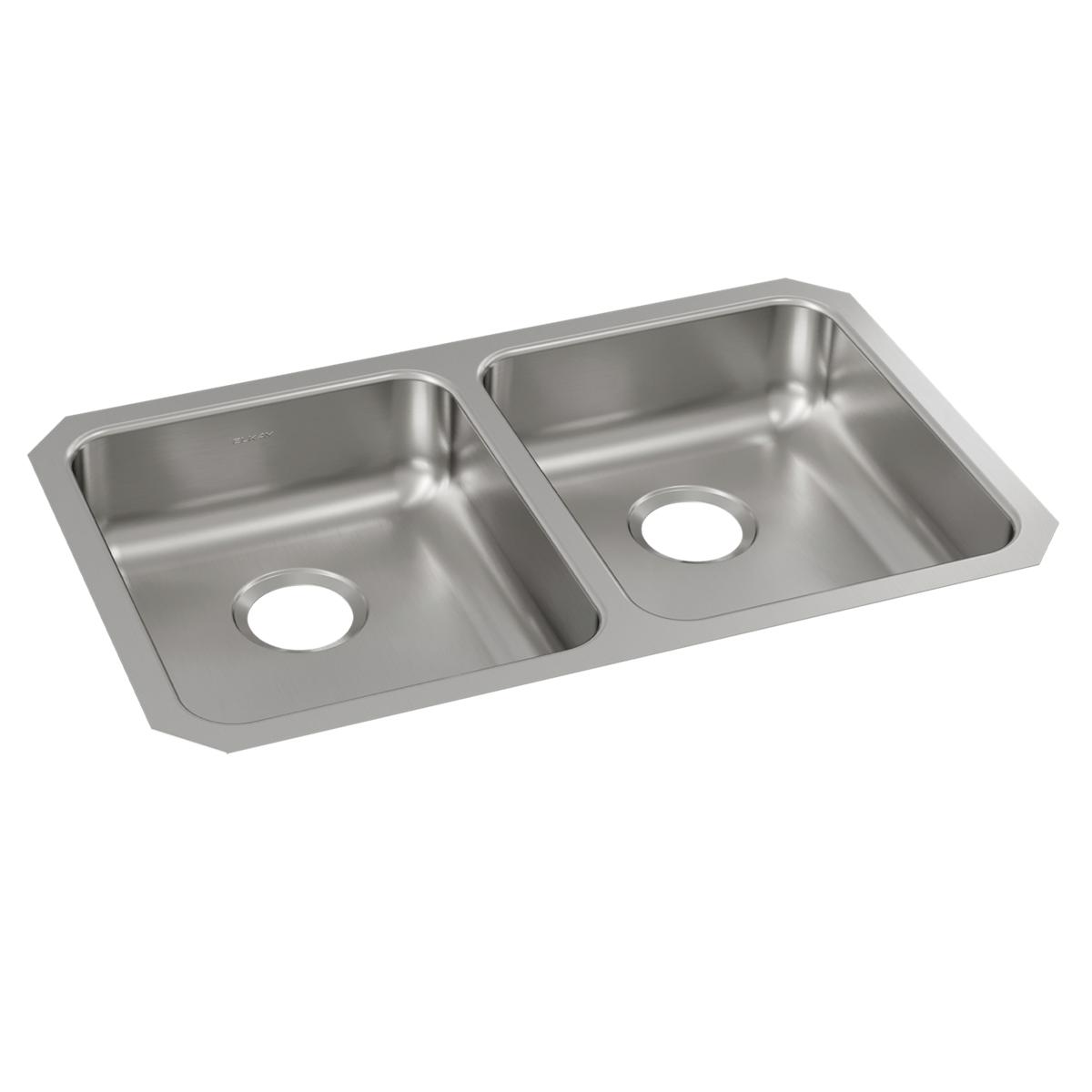 Elkay Lustertone Classic Stainless Steel 30-3/4" x 18-1/2" x 5-3/8", Equal Double Bowl Undermount ADA Sink