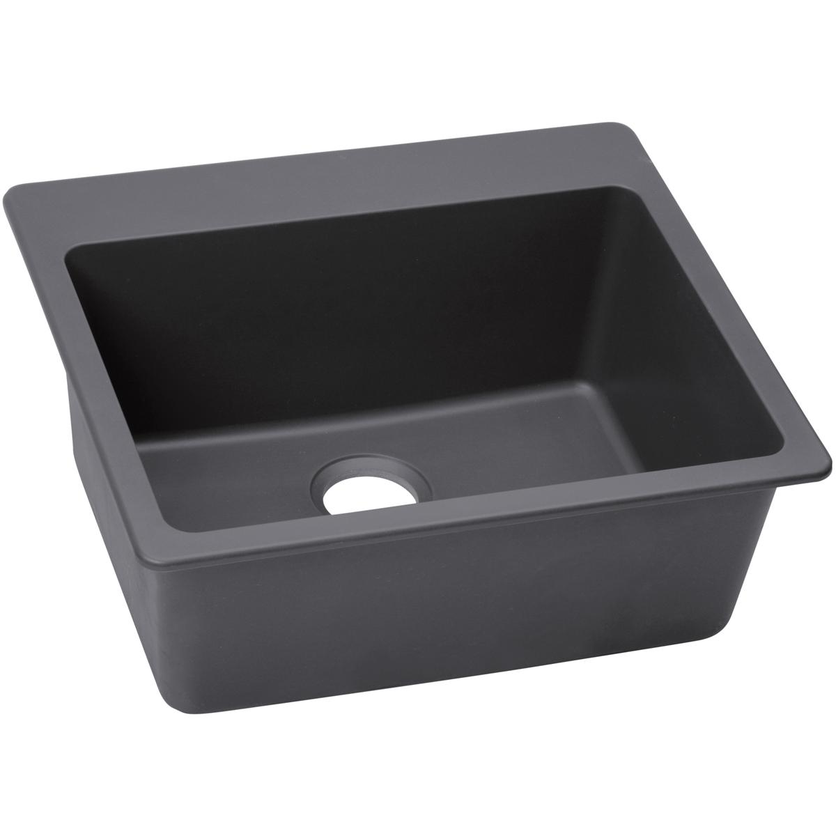 Elkay Quartz Luxe 25" x 22" x 9-1/2", Single Bowl Drop-in Sink, Charcoal