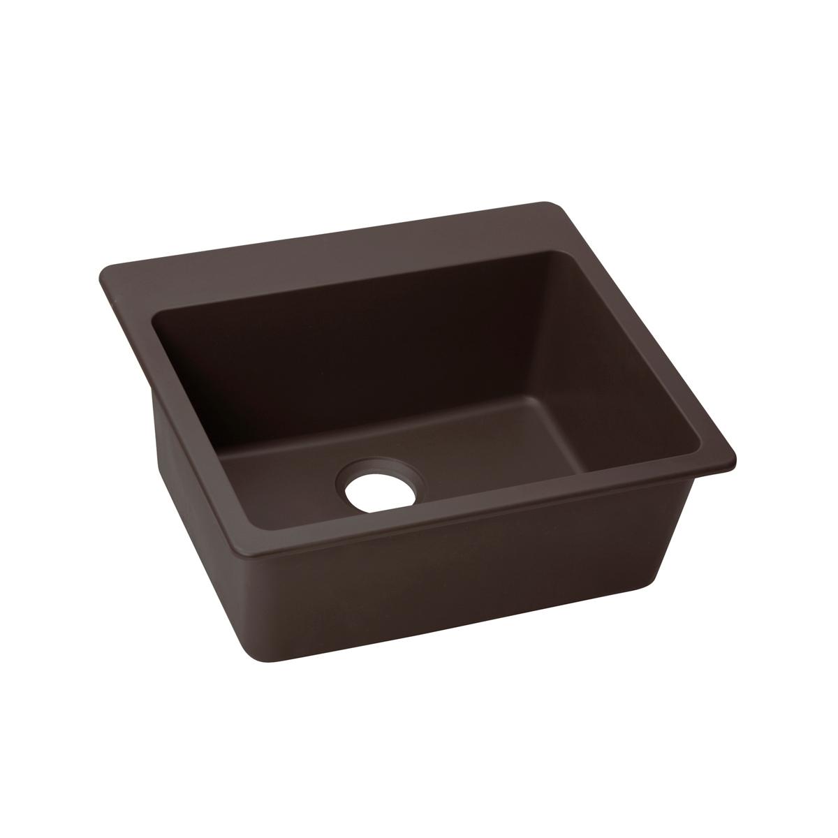 Elkay Quartz Luxe 25" x 22" x 9-1/2", Single Bowl Drop-in Sink, Chestnut