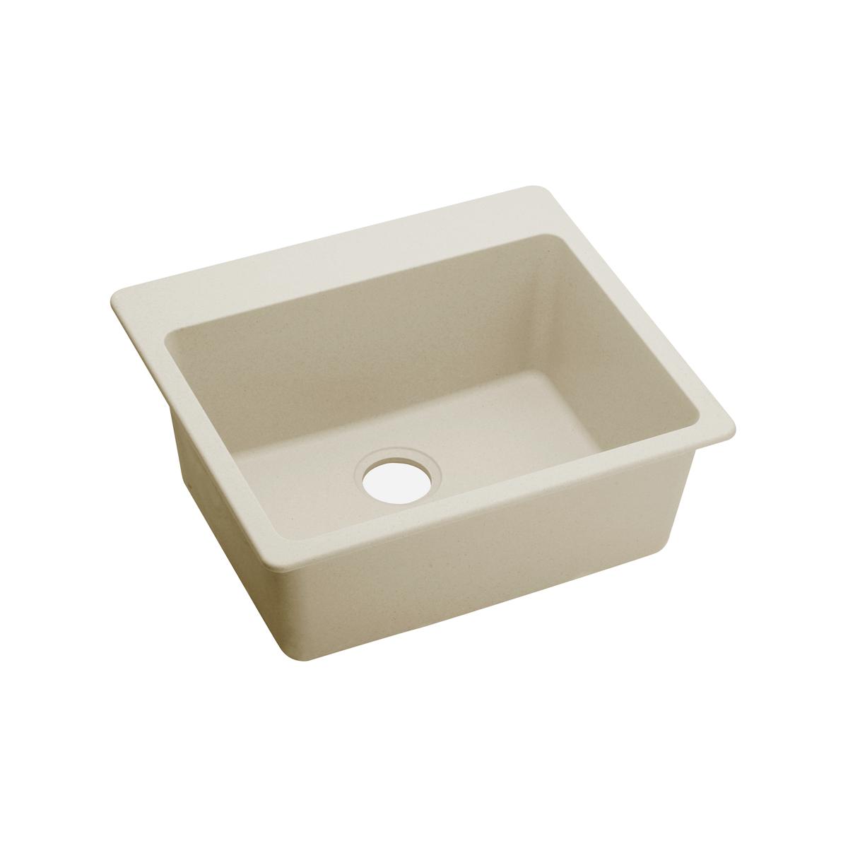 Elkay Quartz Luxe 25" x 22" x 9-1/2", Single Bowl Drop-in Sink, Parchment