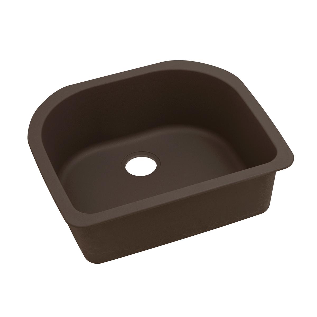 Elkay Quartz Luxe 25" x 22" x 8-1/2", Single Bowl Undermount Sink, Chestnut